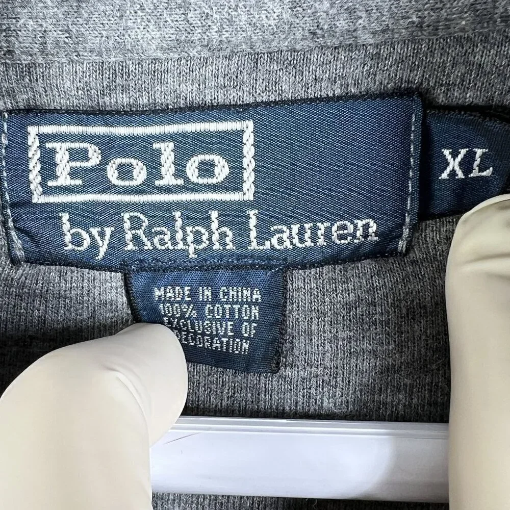 Polo Ralph Lauren Mens XL Jersey Shawl Collar Gray Pullover Sweater Quiet Luxury